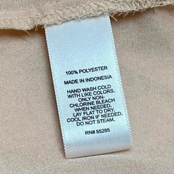 Express Blouse Women's Large Light Peach V-Neck Tunic 3/4 Sleeve Lace Back EUC - Picture 11 of 14